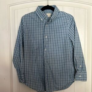 Crewcuts Boys Blue Plaid Button‎ Down Shirt, Size 6-7